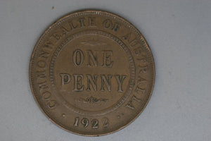 1922 - L - Australian Penny - VF - Scratching on Obverse