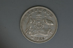 1926 - Australia Sixpence - aVG - Serif on '2' - (R6)