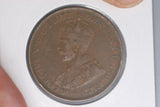 1927 - Australian Penny - Diecrack 70% of Obverse - VG / Verdigris