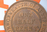 1921 - Australian Halfpenny - Natural Lustre - Light Diecrack 'REX' - gEF