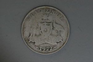 1922 - Australia Sixpence - G - .925 Silver