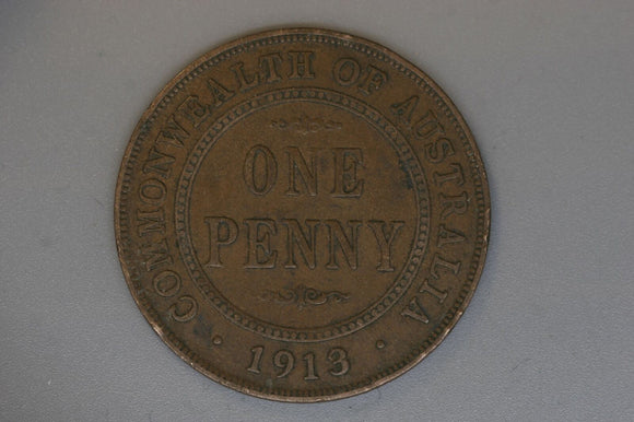 1913 - Australian Penny - VG / Scratched