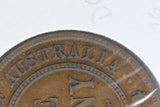 1924 - L - Australian Penny - Heavy Diecracks 'GEORG' & 'TRALIA' - F