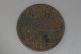 1860 - British Penny - Poor - Toothed Obverse and Reverse