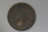 1860 - British Penny - Poor - Toothed Obverse and Reverse