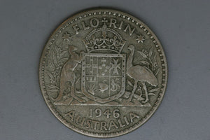 1946 - Australia Florin - VG - 50% Silver