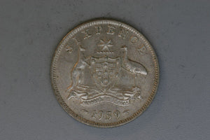 1959 - Australia Sixpence - VG - 50% Silver