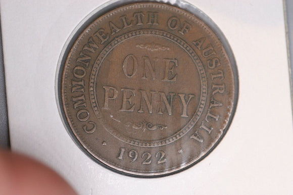 1922 - L - Australian Penny - Lump on Second 'N' - aVF