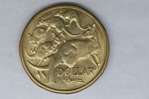 1985 - Australian 1 Dollar Coin - $1 - Mob of Roos - aUNC