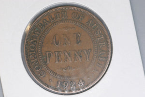 1924 - I - Australian Penny - Indian Obverse - gVG / Grotty