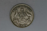 1958 - Australia Sixpence - VG - ELIZABETH Doubled - (R6)