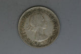 1958 - Australia Sixpence - VG - ELIZABETH Doubled - (R6)