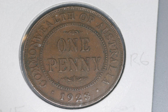 1928 - Australian Penny - Open '2' '8' 'O' 'U' & 'D' - VF