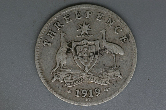 1919 - Australia Threepence - G+ - .925 Silver