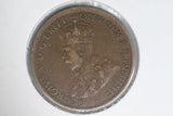 1922 - Australia Halfpenny - Lumps 'N' & 'AL' - Diecrack Rim thru 3rd 'A' - aVF