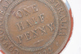 1922 - Australia Halfpenny - Lumps 'N' & 'AL' - Diecrack Rim thru 3rd 'A' - aVF