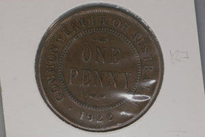 1922 - I - Australian Penny - Perth Mint - Flat obverse lettering - aF