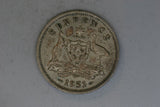 1951 - PL - Australia Sixpence - VG - 50% Silver