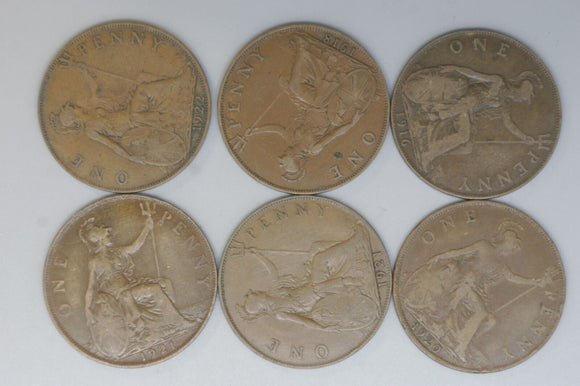 Penny * 6 - UK - Great Britain - KGV - 1916, 1918, 1920, 1921 * 2, 1922