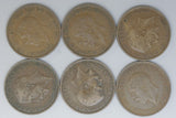 Half Penny * 6 - UK - Great Britain - KGV - 1920, '23, '25, '27, '30, '36