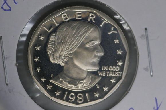 1981 - S - Dollar Coin - USA - Type 2 - Susan B Anthony - Proof