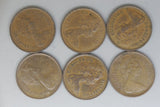 UK - Great Britain - New Half Penny * 6 - QEII - 1973, '74, '75, '76, '77, '80