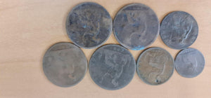 Farthing, Half Penny & Pennies - 7 Coins - UK - Great Britain - Victoria - Young