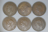 UK - Penny - UK Great Britain - KGVI - 1937, '38, '39, '40, '44, '46 - aVF to EF