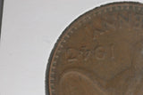 1943 - Y. - Australia Penny - Diecracks Rim to Star & Rim to Date - F