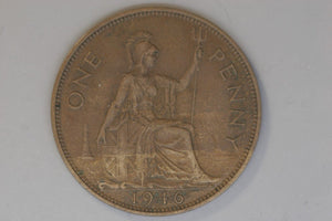 1946 - Penny - UK - Great Britain - 'PENNY' Doubled - gVF