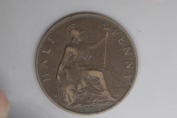 1907 - Half Penny - UK - Great Britain - VF