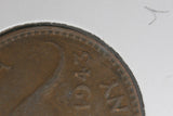 1943 - Y. - Australia Penny - Heavy Diecrack Rim to '3' to Rim - gF