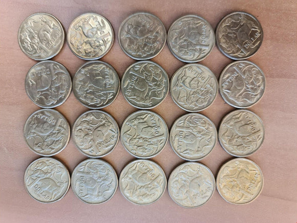 1984 - Australia - 1 Dollar Coins * 20 - Mob of Roos - EF