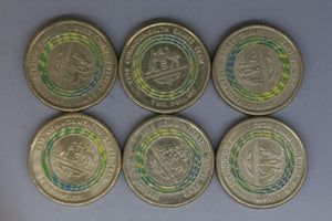 2018 - Australia - 2 Dollar Coins * 6 - Commonwealth Games - Green  - gVF - Bulk