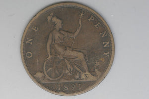 1891 - Penny - UK - Great Britain - aVF