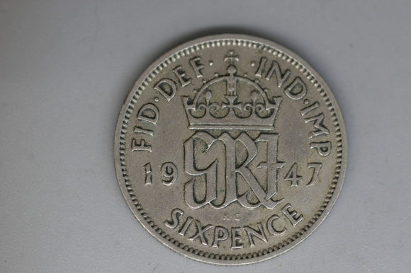 1947 - UK - Great Britain - Sixpence - F