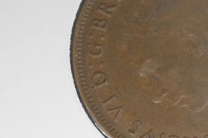 1949 - Australia Penny - Diecrack Rim thru 'D' - gF