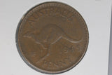 1949 - Australia Penny - Diecrack Rim thru 'D' - gF