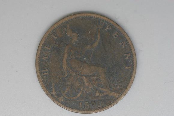 1890 - Half Penny - UK - Great Britain - F