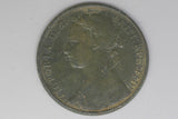 1875 - Penny - UK - Great Britain - aVF / Corrosion