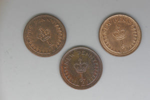 UK - Great Britain - New Half Penny * 3 - QEII - 1972, 1981, 1982 - EF / gEF