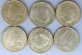 2019 - Australia - 2 Dollar Coins * 6 - Wallabies Tour - gVF / EF - Bulk