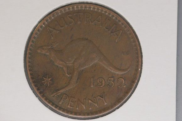 1952 - M - Australia Penny - Date Slightly Doubled - aEF / Cleaned