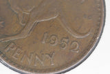 1952 - M - Australia Penny - Date Slightly Doubled - aEF / Cleaned