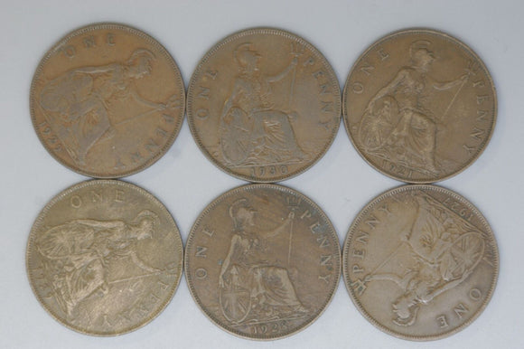 Penny * 6 - UK - Great Britain - KGV - 1921, 1927, 1928, 1929 * 2, 1930