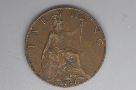 1921 - Farthing - UK - Great Britain - VF