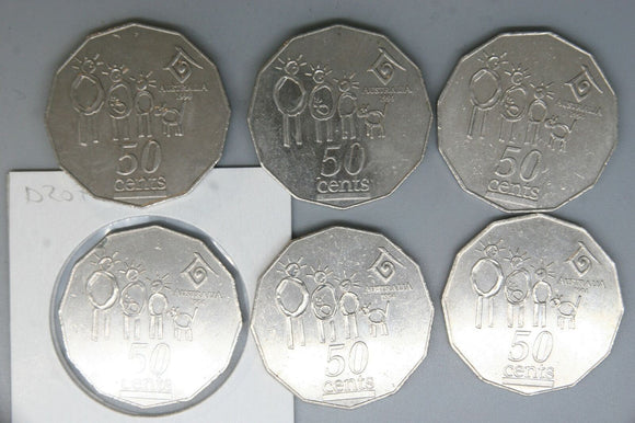 1994 - Australia 50 Cent Coins * 6 - Year of the Family - gEF