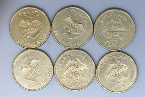 2002 - Australia - 1 Dollar Coins * 6 - Year of the Outback - gVF - Bulk