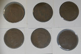 1950 - Australia Penny * 6 - M * 3, Y. * 3 - aF to gF - Bulk