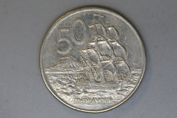 1988 - New Zealand - 50 Cent Coin - Endeavour - VF